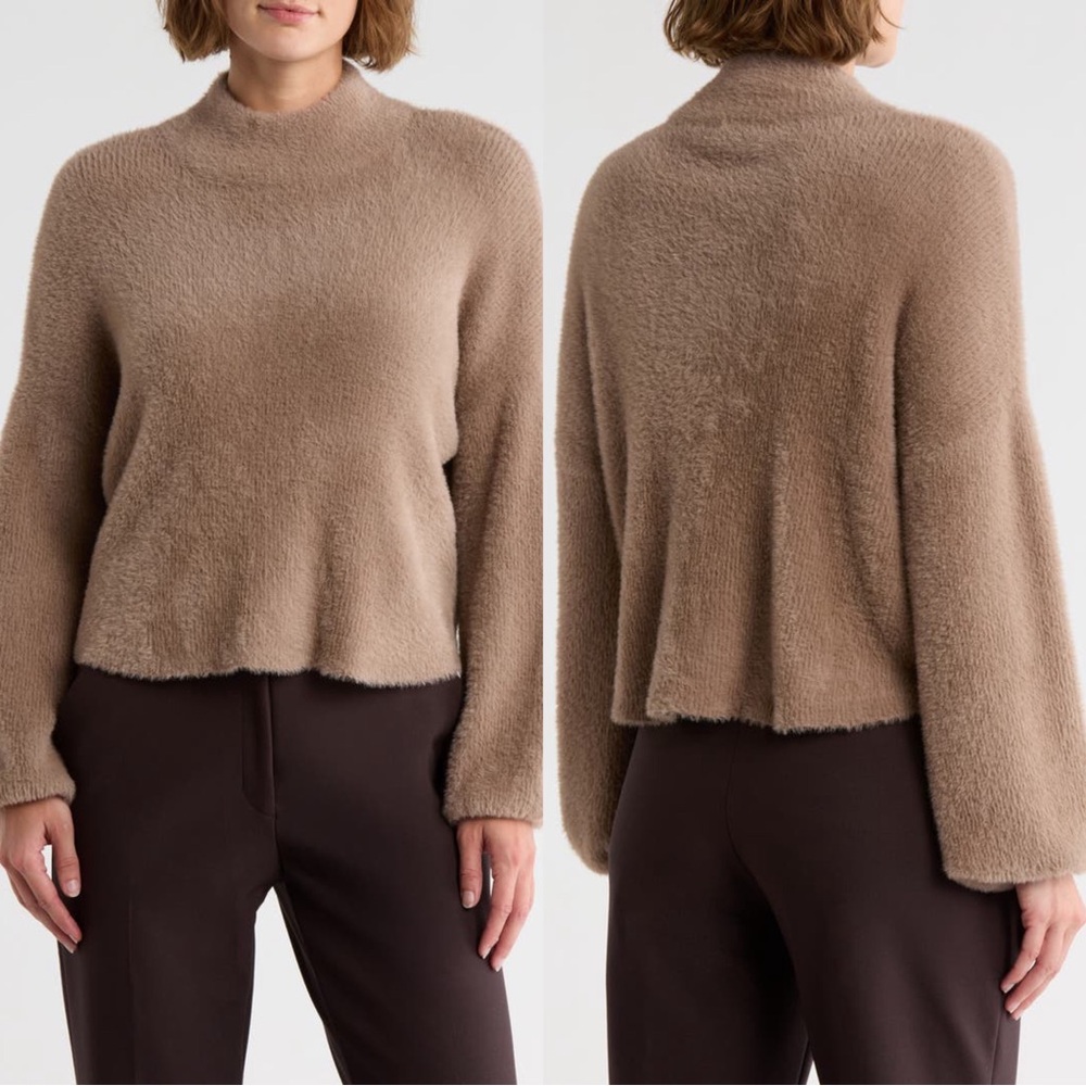 Truth Billowy Ballon Sleeves Mock Neck Sweater Size Medium